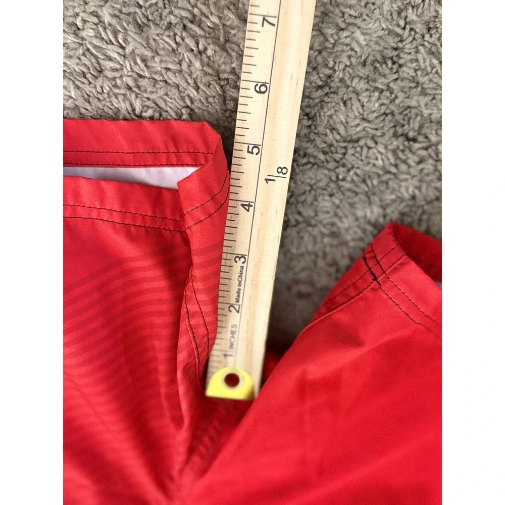 Slunks Mens Red MVVC‎ Swim Trunks Graphic Small Volleyball Athletic Casual